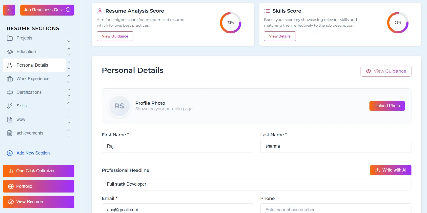 PrepAI – AI Resume Builder & ATS Analyzer
